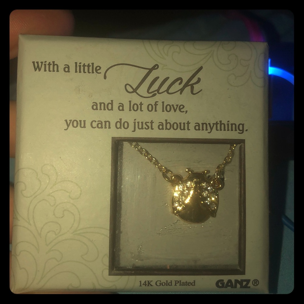 Ganz LadyBug GoldPlated Necklace w/sparkle accents